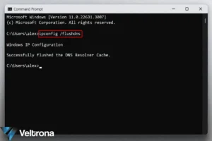 Veltrona blog post about the DNS Flush Command.