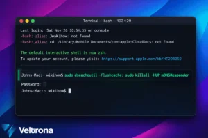 Veltrona blog post about the DNS Flush Command.